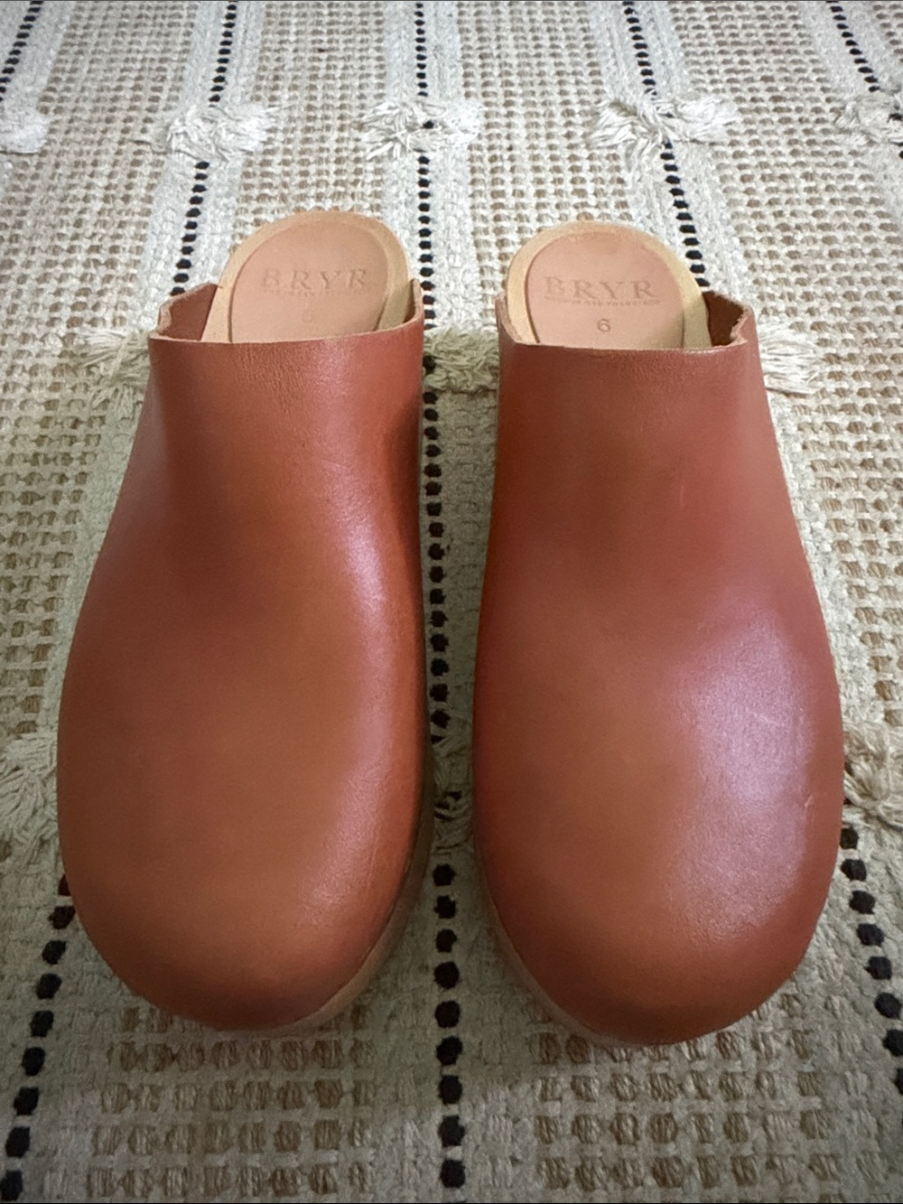 Bryr Tan Leather Platform Clogs - Picture 3 of 4